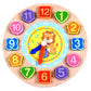 Horloge puzzle en bois avec formes et chiffres colorés Lion