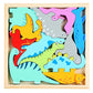 Puzzles en bois figures à emboiter univers variés Dinosaures 