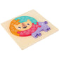 Mini puzzles en bois couleurs pastel Lion