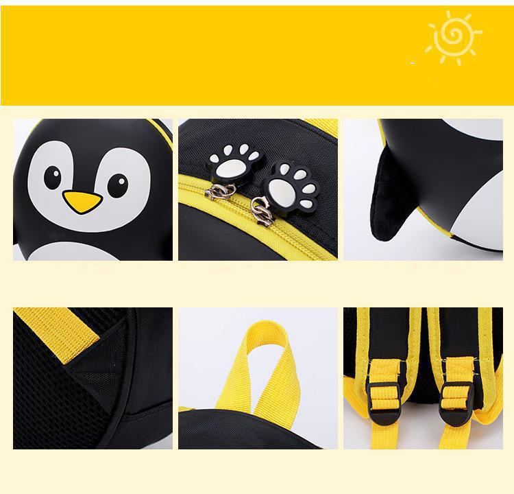 Sacs à dos rigides pingouins colorés pour enfants 