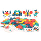 Ensemble de 180 pièces de puzzle en bois coloré avec modèles à reproduire 
