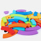Puzzle en bois coloré 40 pièces arrondies et 30 modèles à reproduire 