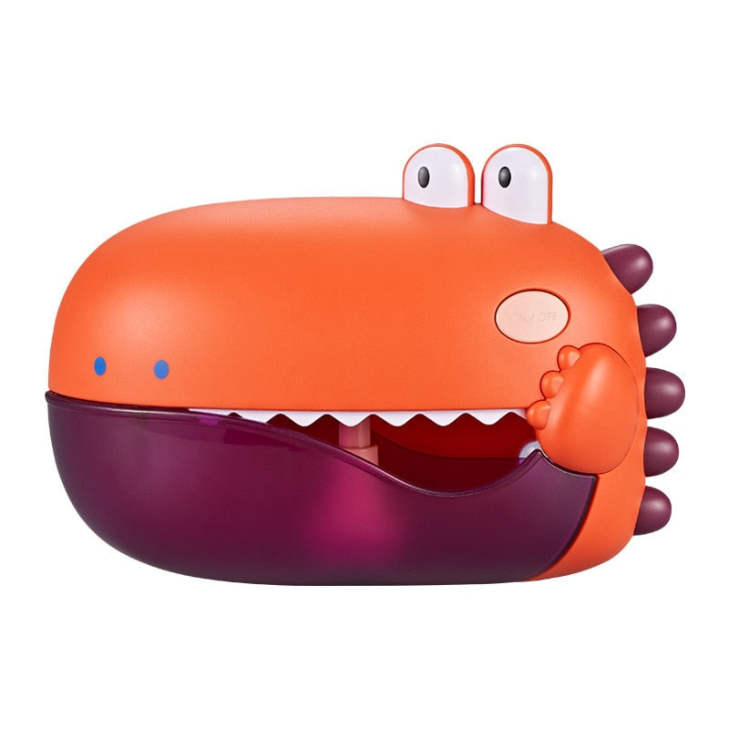 Dinosaures et crabe rigolos à bulles automatique avec musique Dino orange 