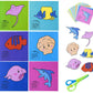 Kits pour activité de découpage avec 60 dessins rigolos et ciseaux enfants Océan 