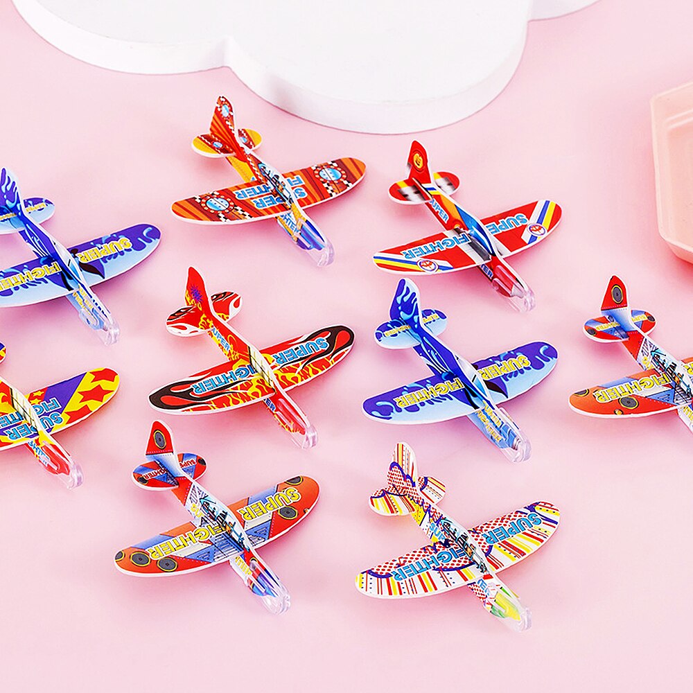 20 petits avions colorés en mousse à lancer à la main pour enfants 