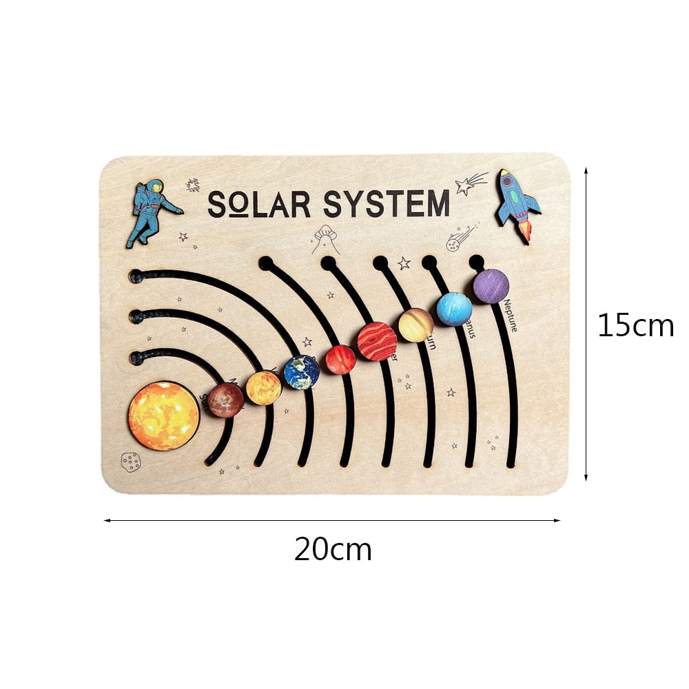 Jeux éducatifs en bois le système solaire Petit 20cm 