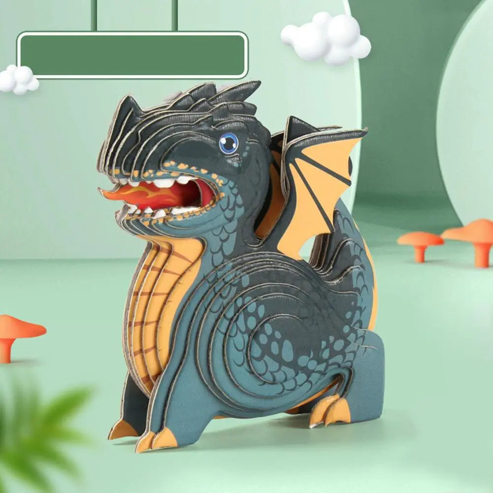 Kits puzzles dinosaures 3D à assembler en carton autocollant