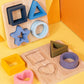 Puzzles en bois et silicone pour l'apprentissage précoce des formes. 