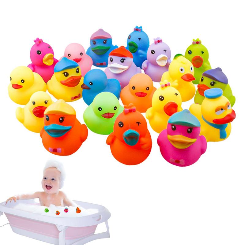20 canards multicolores pour le bain dans une boite œuf 