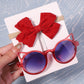 Kit lunettes de soleil colorées + chouchou assorti Chat rouge
