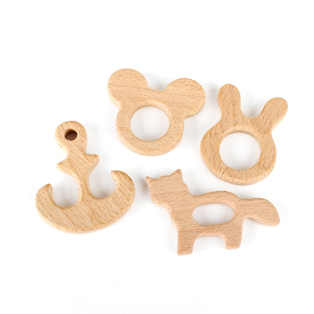 Jouets de dentition stylisés en bois pour bébé 