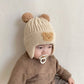 Bonnet d'hiver ourson mignon pour bébé avec protection des oreilles 