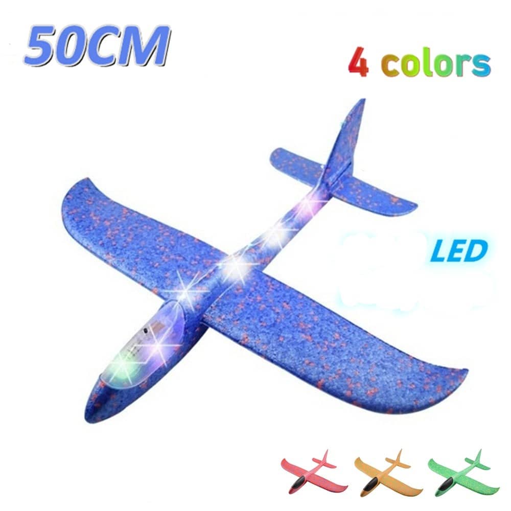Grand avion planeur en mousse avec lumières LED 