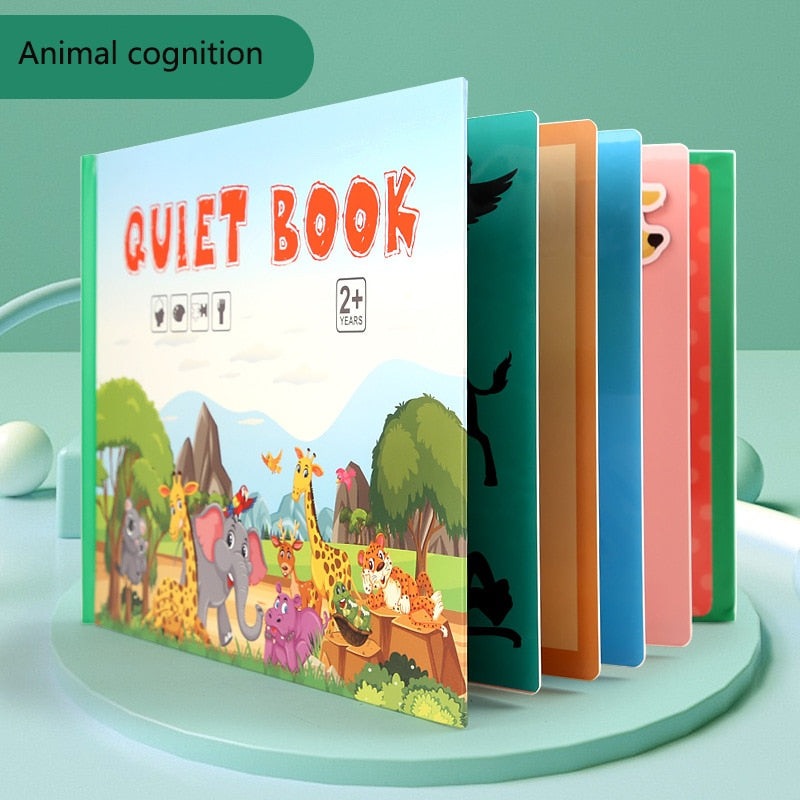 Livre sensoriel et éducatif pour l'apprentissage précoce Montessori Animaux