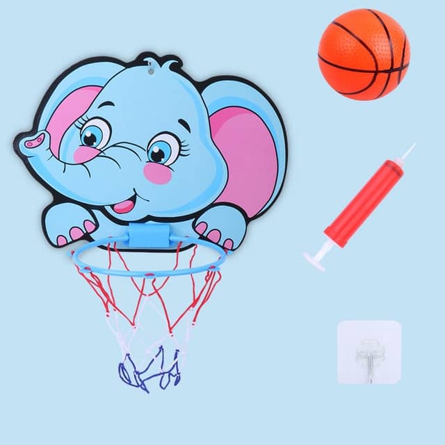 Mini paniers de basquet animaux avec ballon et pompe Eléphant