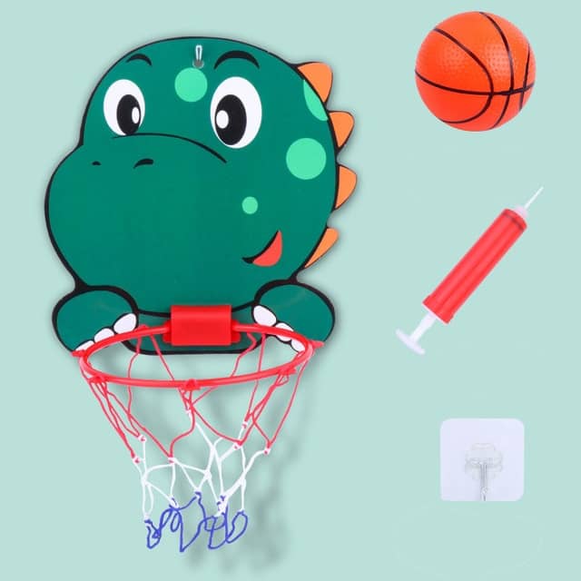 Mini paniers de basquet animaux avec ballon et pompe Dinosaure