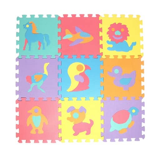 Tapis puzzle en mousse Lettres chiffres ou animaux Animaux (10pièces)