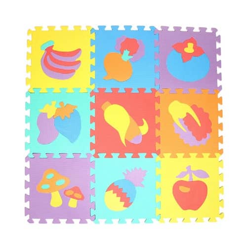Tapis puzzle en mousse Lettres chiffres ou animaux Fruits (10pièces)